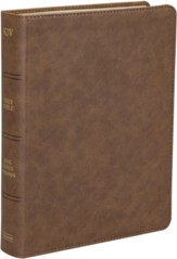 KJV Single-Column Wide-Margin Bible--soft-leather-look, brown - Slightly Imperfect