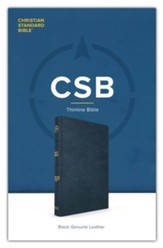 CSB Thinline Bible--genuine leather, black