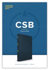 CSB Thinline Bible--genuine leather, black (indexed)