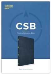 CSB Thinline Reference Bible--genuine leather, black
