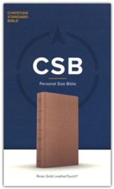 CSB Personal-Size Bible--soft leather-look, rose gold