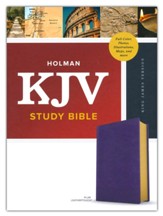 KJV Full-Color Study Bible--soft leather-look, plum