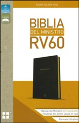 Biblia del Ministro Ultrafina RVR 1960, Piel Imit. Negra  (RVR 1960 Ultrathin Minister Bible, Leathersoft, Black)