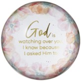 God is Watching Over You Glass Paperweight