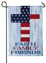 Faith Family Friends Cross Garden Flag
