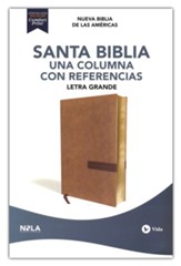 NBLA Santa Biblia, Una Columna con Referencias, Letra Grande (Single Column Reference Holy Bible, Giant Print, LeatherSoft Beige) - Slightly Imperfect