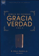 Biblia de Estudio NBLA Gracia y Verdad, Piel Imit., Azul Marino I.  (NBLA Grace and Truth Study Bible Soft Leather-Look, Navy I)