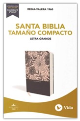 RVR 1960 Santa Biblia, Letra Grande, Tamaño Compacto, Tapa Dura/Tela, Azul Floral (Compact Holy Bible, Large Print, Printed Caseside, Blue/Floral)