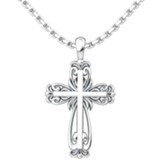 Elegant Cross Pendant, Sterling Silver