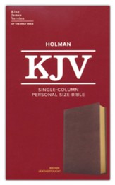 KJV Single-Column Personal-Size  Bible--soft leather-look, black/brown