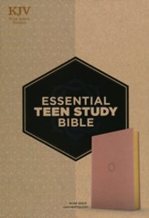 KJV Essential Teen Study Bible--soft leather-look, rose gold