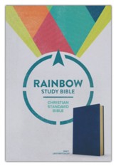 CSB Rainbow Study Bible--soft leather-look, navy