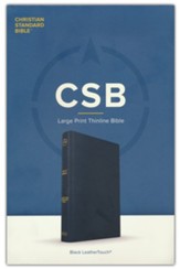 CSB Large Print Thinline Bible--LeatherTouch black
