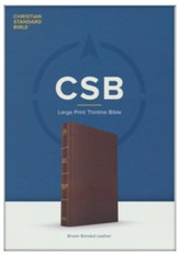 CSB Large Print Thinline  Bible--bonded leather, brown