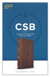 CSB Large Print Personal Size Reference Bible-- LeatherTouch, brown (indexed)