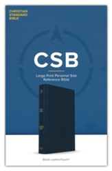 CSB Large Print Personal Size  Reference Bible--soft leather-look, black