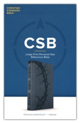 CSB Large Print Personal Size Reference Bible-- LeatherTouch, charcoal (indexed)