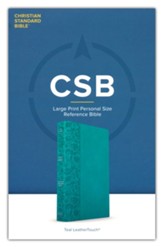 CSB Large Print Personal Size Reference Bible--soft leather-look, teal