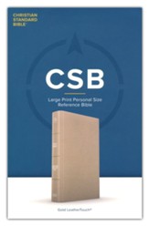 CSB Large Print Personal Size Reference Bible--soft leather-look, gold