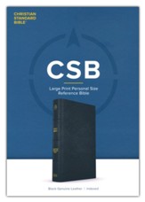 CSB Large Print Personal Size  Reference Bible--genuine leather black (indexed)