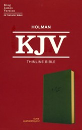 KJV Thinline Bible--LeatherTouch, olive