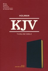 KJV Thinline Bible--black genuine leather