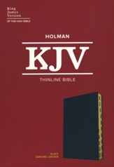 KJV Thinline Bible--black genuine leather (indexed)