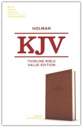 KJV Thinline Bible, Value Edition--LeatherTouch, brown