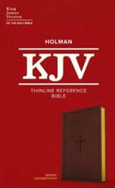 KJV Thinline Reference Bible--LeatherTouch, brown