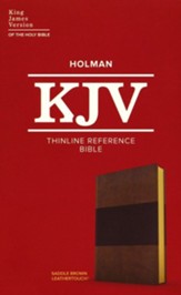 KJV Thinline Reference Bible--soft leather-look, saddle brown - Imperfectly Imprinted Bibles