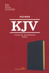 KJV Thinline Reference Bible--genuine leather, black