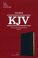 KJV Thinline Reference Bible--genuine leather, black (indexed)