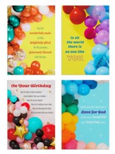 Balloons Birthday Cards, Box of 12