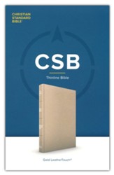 CSB Thinline Bible--LeatherTouch, gold