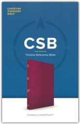 CSB Thinline Reference Bible--LeatherTouch, cranberry