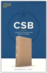 CSB Large Print Personal Size Reference Bible-- LeatherTouch, gold (indexed)