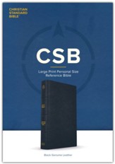 CSB Large Print Personal Size  Reference Bible--genuine leather black
