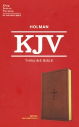 KJV Thinline Bible--LeatherTouch, brown
