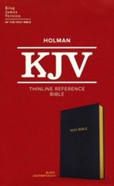 KJV Thinline Reference Bible--LeatherTouch, black