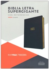 RVR 1960 Biblia Letra Súper Gigante negro, piel fabricada, con índice (Super Giant Print Bible, Black Bonded Leather, Indexed)