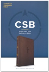 CSB Super Giant Print Reference Bible, Brown LeatherTouch, Indexed