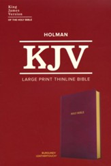 KJV Large Print Thinline Bible,  Burgundy LeatherTouch