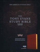 NASB Tony Evans Study Bible, Brown LeatherTouch, Indexed - Imperfectly Imprinted Bibles