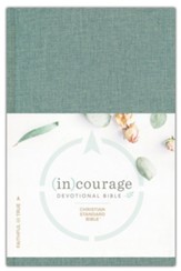 CSB (in)courage Devotional Bible, green cloth over board