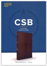 CSB Giant Print Reference Bible, Brown Soft Imitation Leather, Indexed