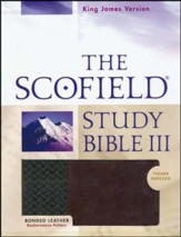 KJV, The Scofield Study Bible III, Basketweave BK/BG,  Bonded Leather, Thumb-Indexed