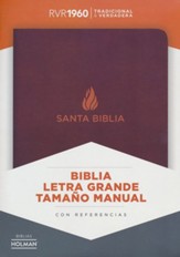 Biblia Letra Gde. Tam. Manual RVR 1960, Piel Fab. Marron  (RVR 1960 Lge.Print Personal-Size Bible, Brown Bon. Leather)
