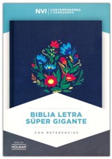 NVI Biblia Letra Súper Gigante, bordado sobre tela, Cloth over board