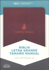 Biblia NVI Letra Grande Tam. Manual, Piel Fab. Marron  (NVI Large Print Handy-Size Bible, Brown Bon. Leather)