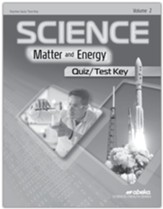 Science: Matter and Energy Quiz &  Test Key Volume 2 (Revised)